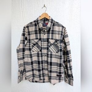 Troll Co. Plaid Flannel Snap Down Shirt Workwear Western Outdoor Men's Medium